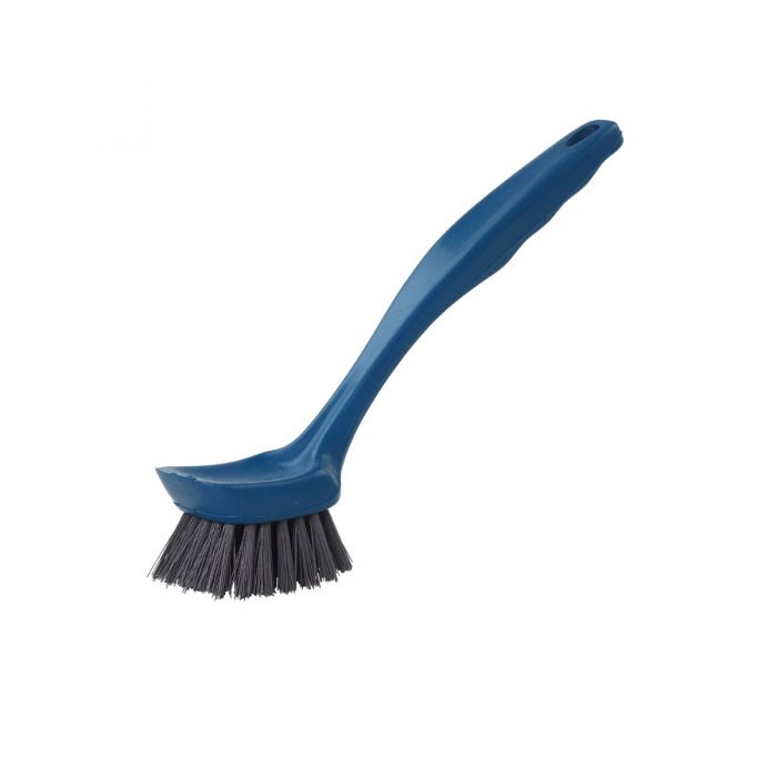 Metal Detectable Long Handled Hand Brush with Medium Bristles